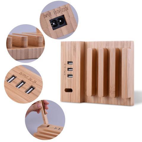 Solid wood earphone stand